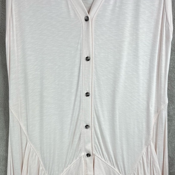 LOGO LORI GOLDSTEIN Pink Button-Up Sleeveless Cardigan w/ Pockets Medium - Picture 8 of 15